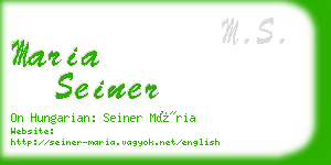 maria seiner business card